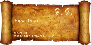 Hepp Iván névjegykártya