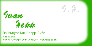 ivan hepp business card